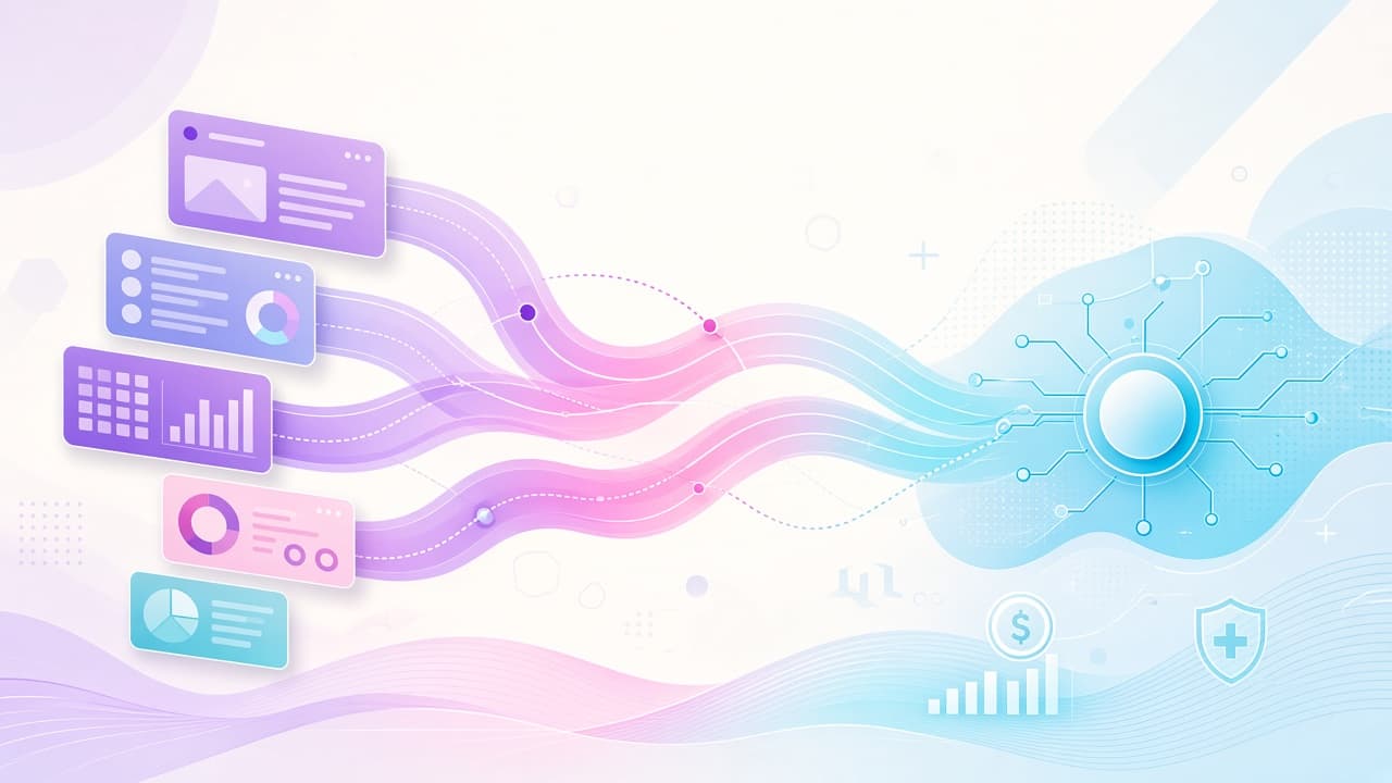 Disconnected healthcare software windows flowing into one connected system