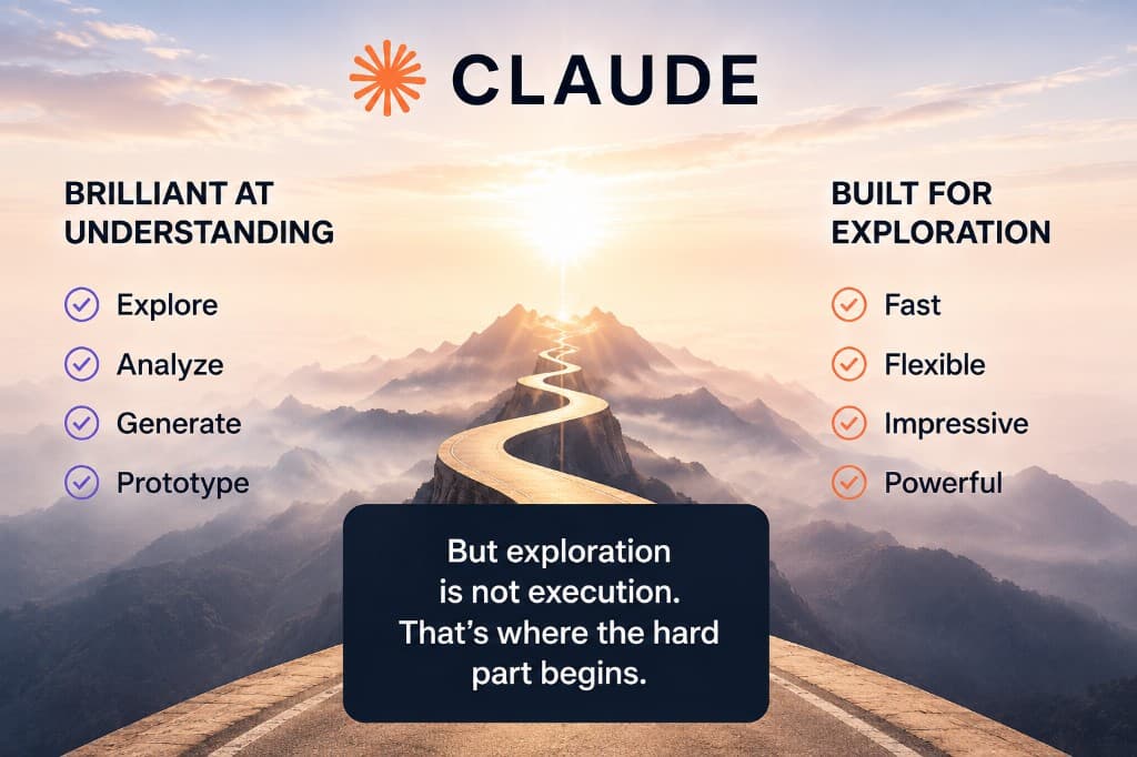 Claude is brilliant at understanding and built for exploration, but exploration is not execution